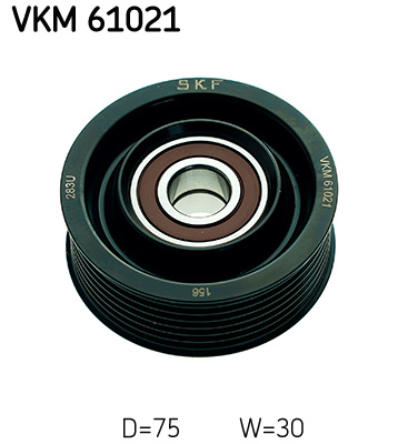 Deflection/Guide Pulley, V-ribbed belt - VKM 61021 SKF